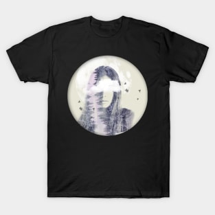 Nature and the Moon - Double Exposure T-Shirt